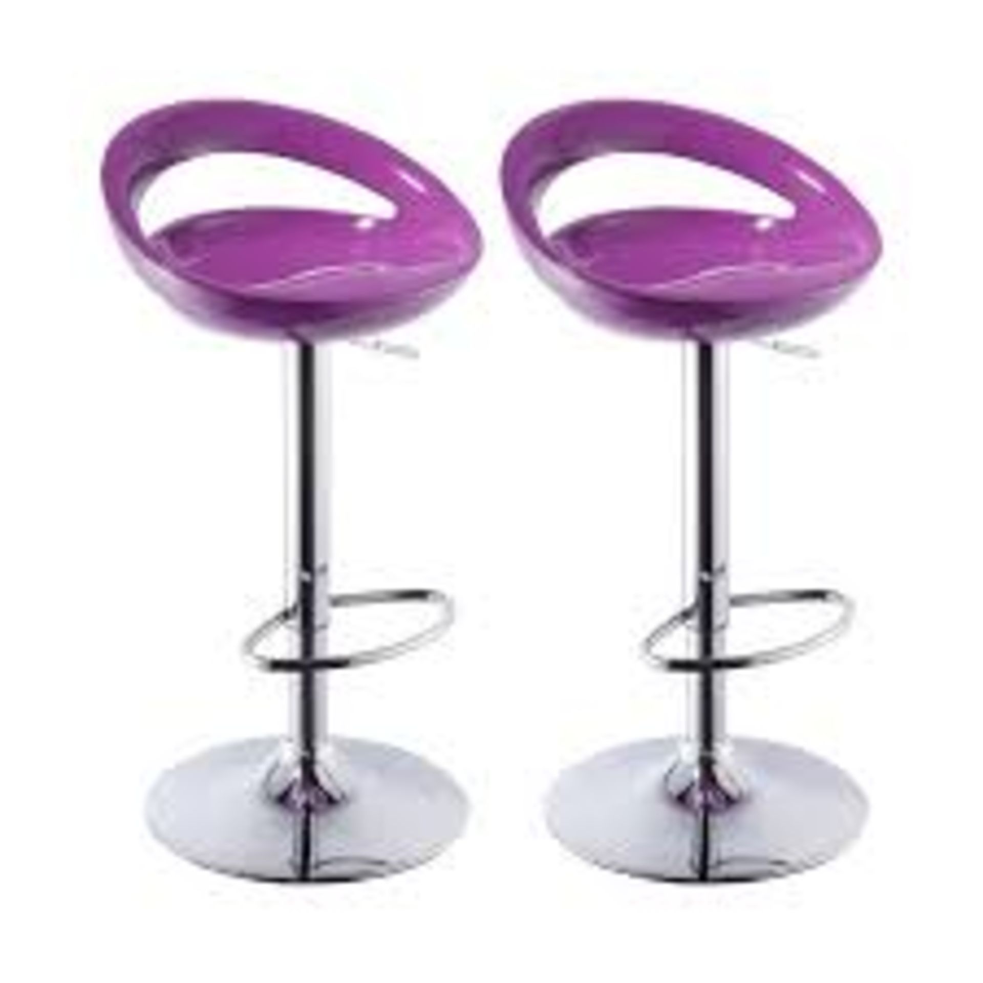 Boxed Set Of 2 Demont Cream Leather & Chrome Bar Stool RRP £80 Combined