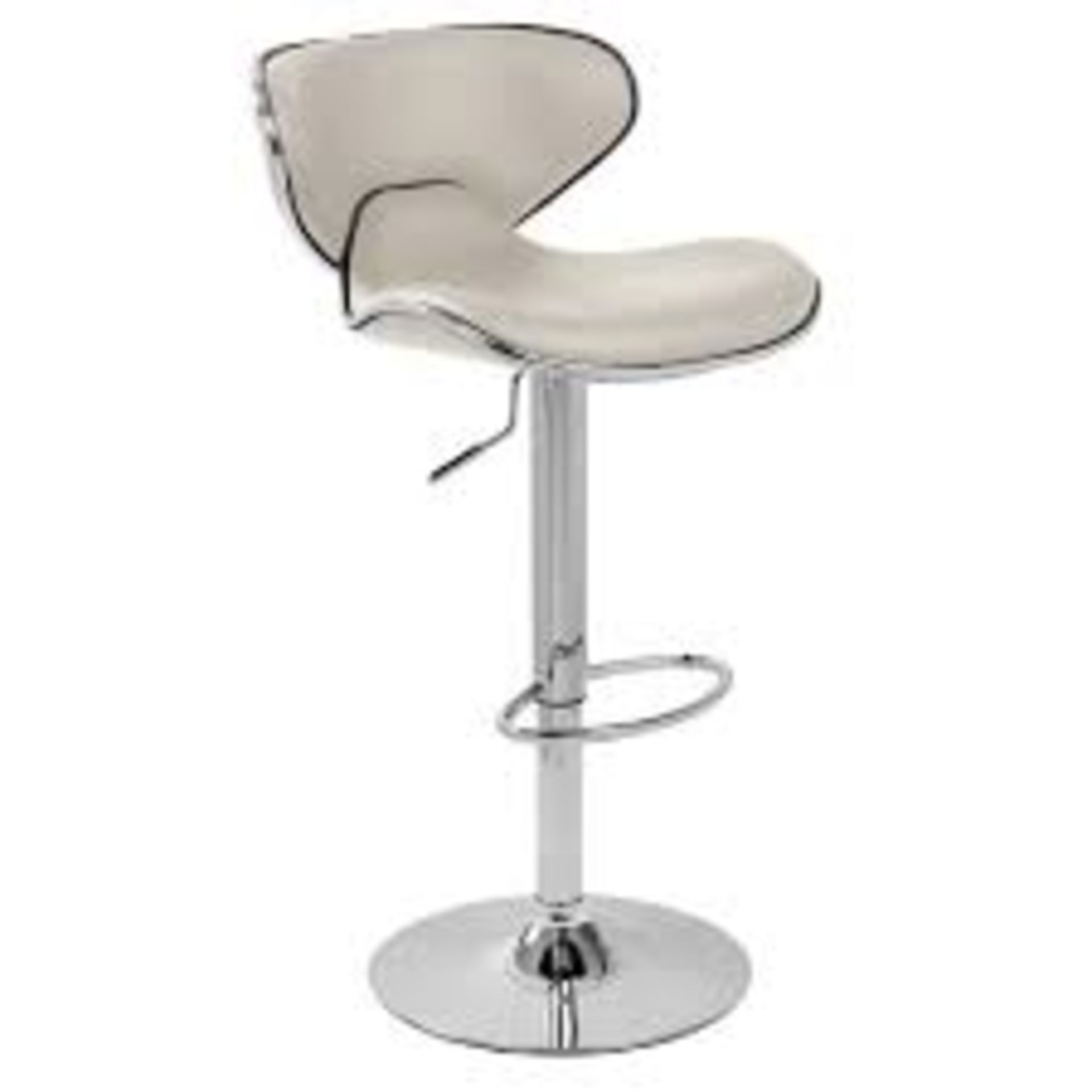 Boxed Black Leather And Chrome Gas Lift Swivle Bar Stool RRP £65 (18136)
