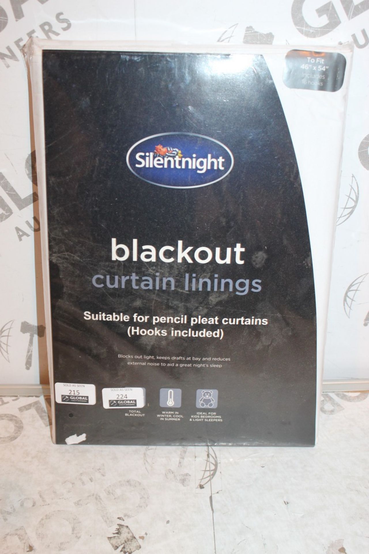 Brand New and Sealed Pair of Silentnight 46 x 54 Inch Blackout Curtain Lining RRP £53