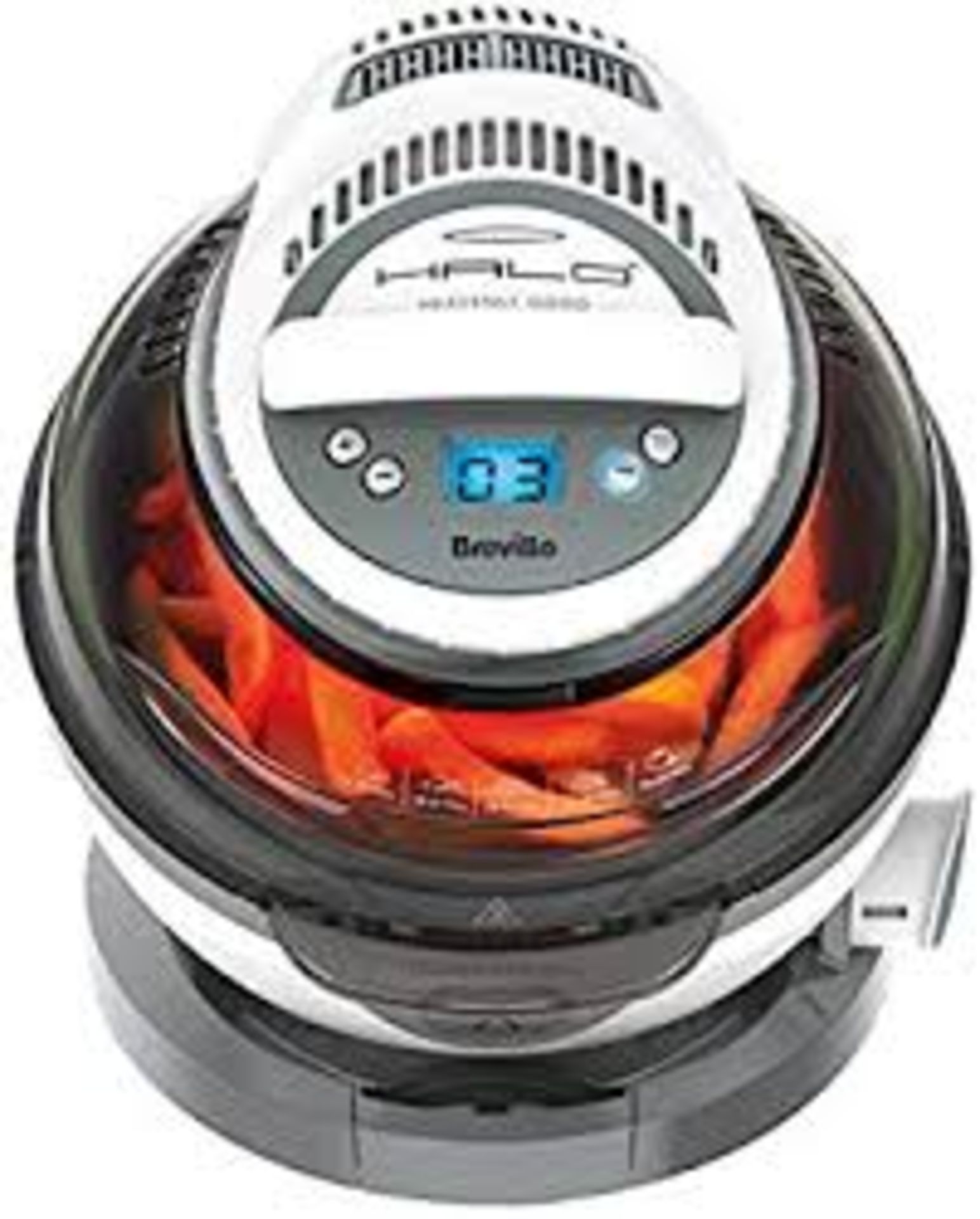 1 Boxed Breville Halo Plus Dura Cermaic Health Fryer With Rotating Bowl for Even Frying RRP £200