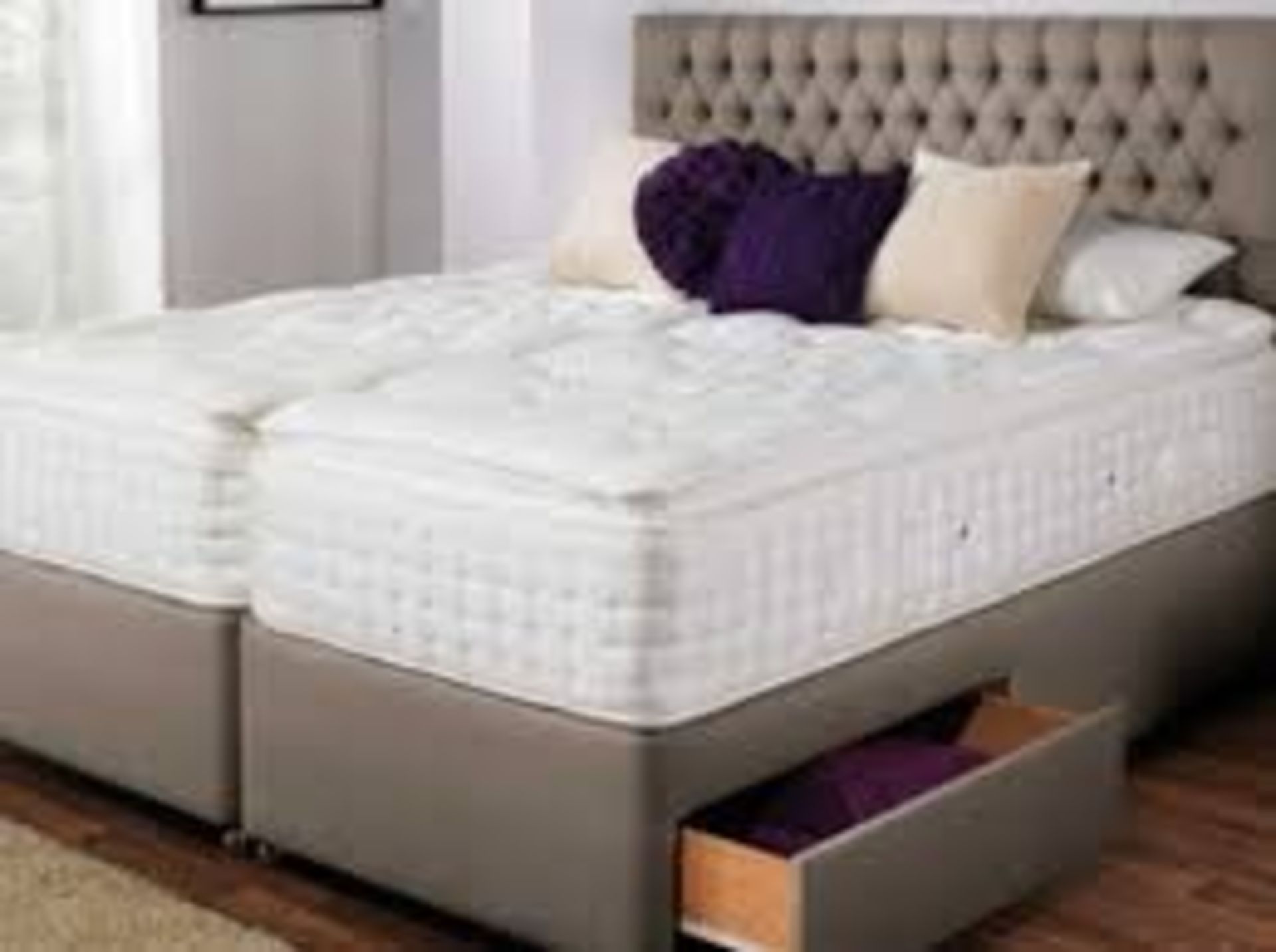 180 x 220 cm Super King Size 2 Drawer Divan Bed Base Complete With A Pure Opulence Zip and Link 2500