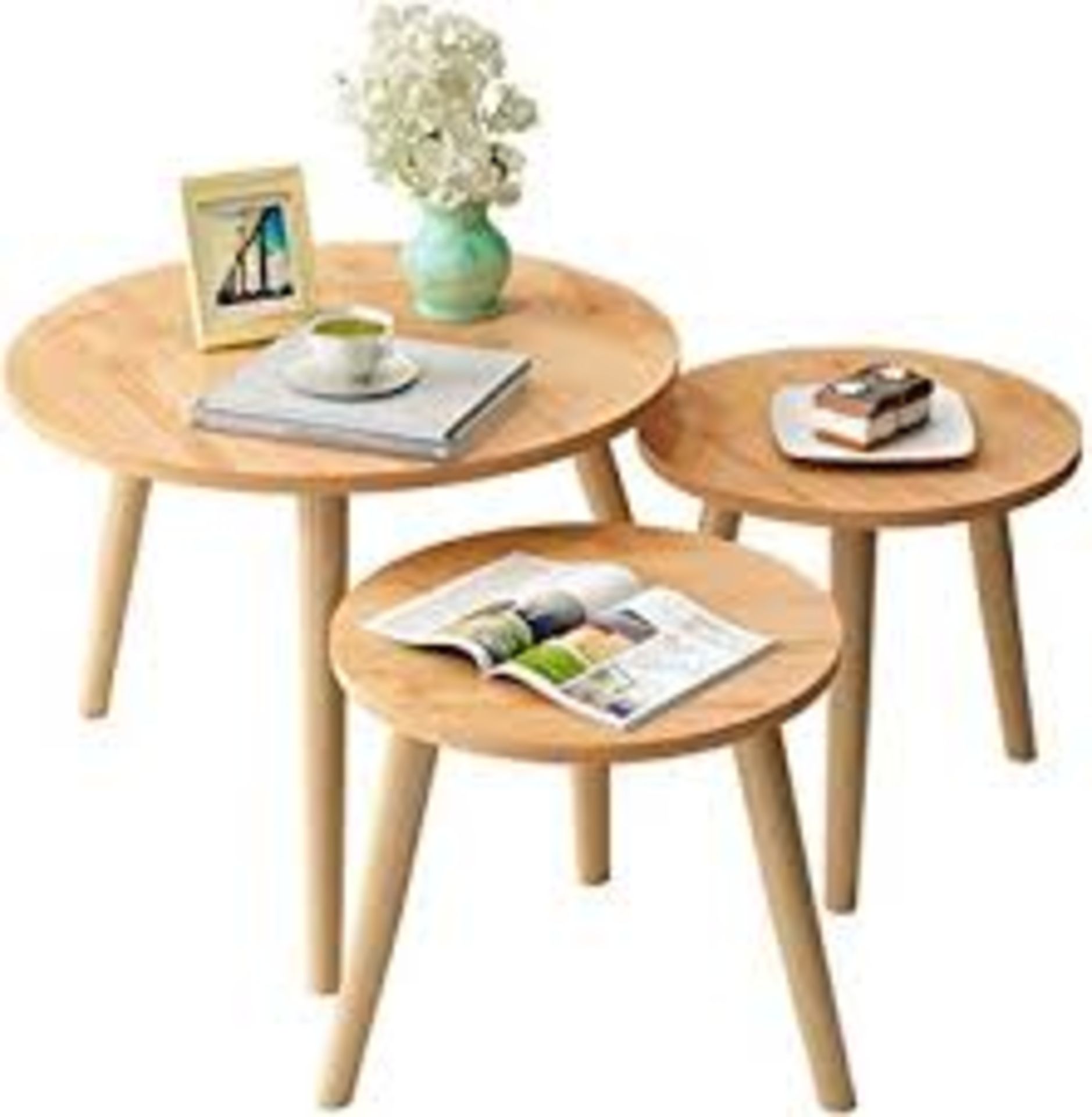 Boxed Ariana 3 Piece Set Of 3 Occasional Side Tables In 2 Boxes RRP £130 (Sourced From A High End