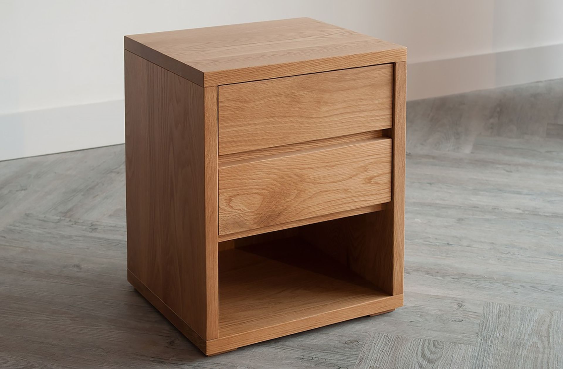 Boxed Oak Wooden Winner 2 Draw Bedside Chest Of Draws RRP £80 (Sourced From A High End Furniture