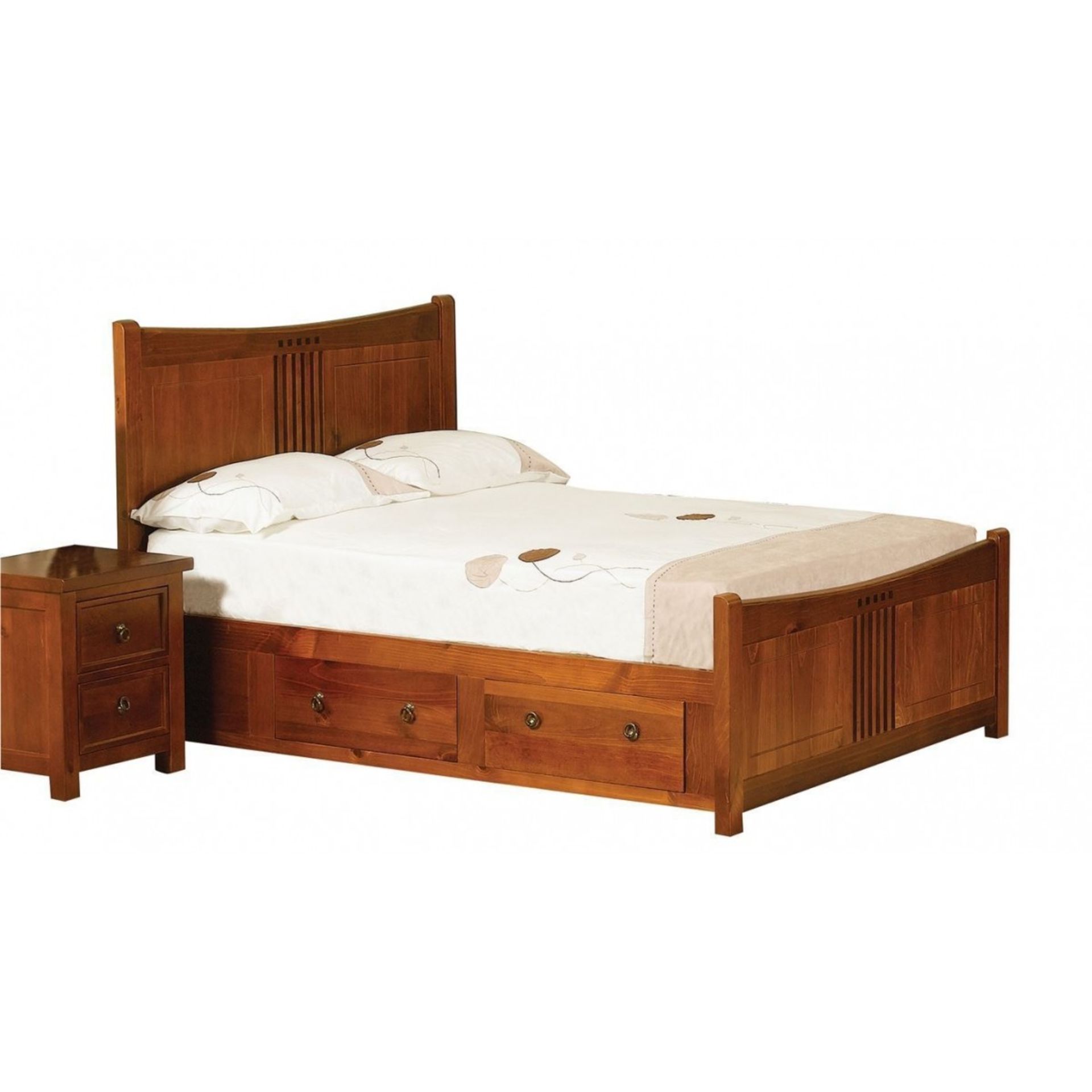 Boxed Marlo Kingsize Cherrywood Poster Bed RRP £500 (Sourced From A High End Furniture