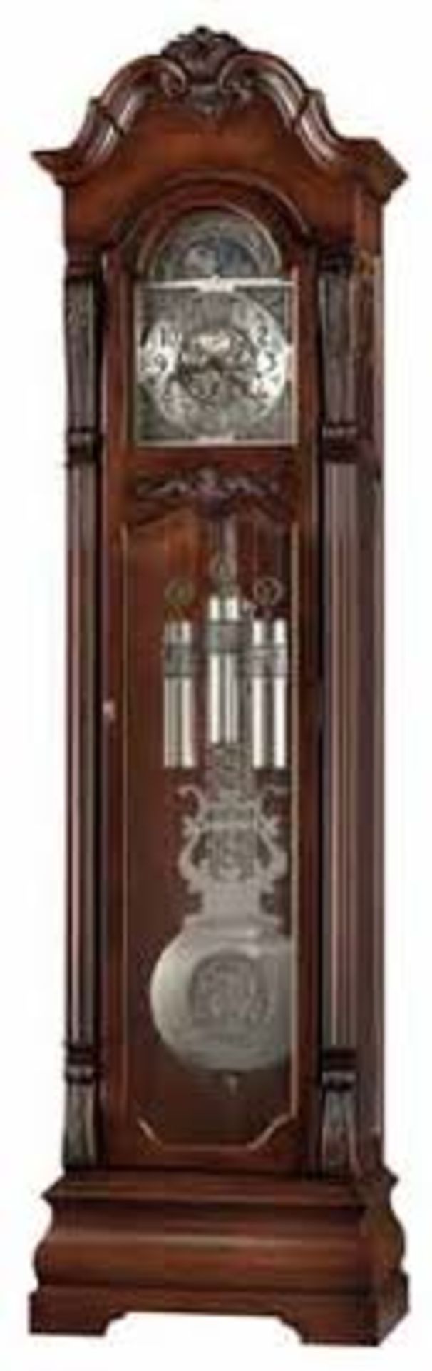 Boxed Arched Top Glass Free Standing R&C Grandfather Clock RRP £300 (Sourced From A High End