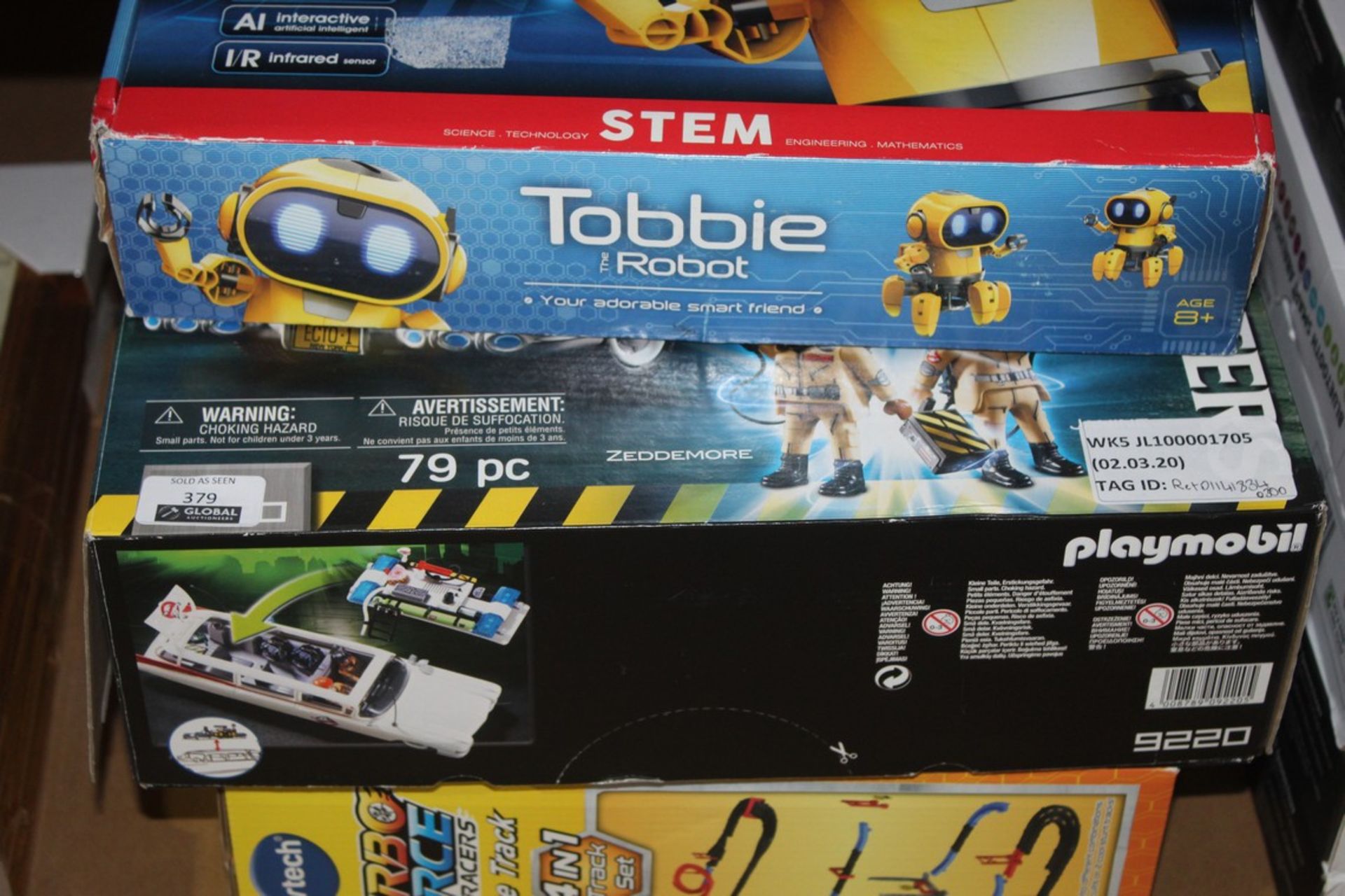 Boxed Assorted Childrens Toy Items To Include A Toby The Robot Talking Friend A Treasure X Kings