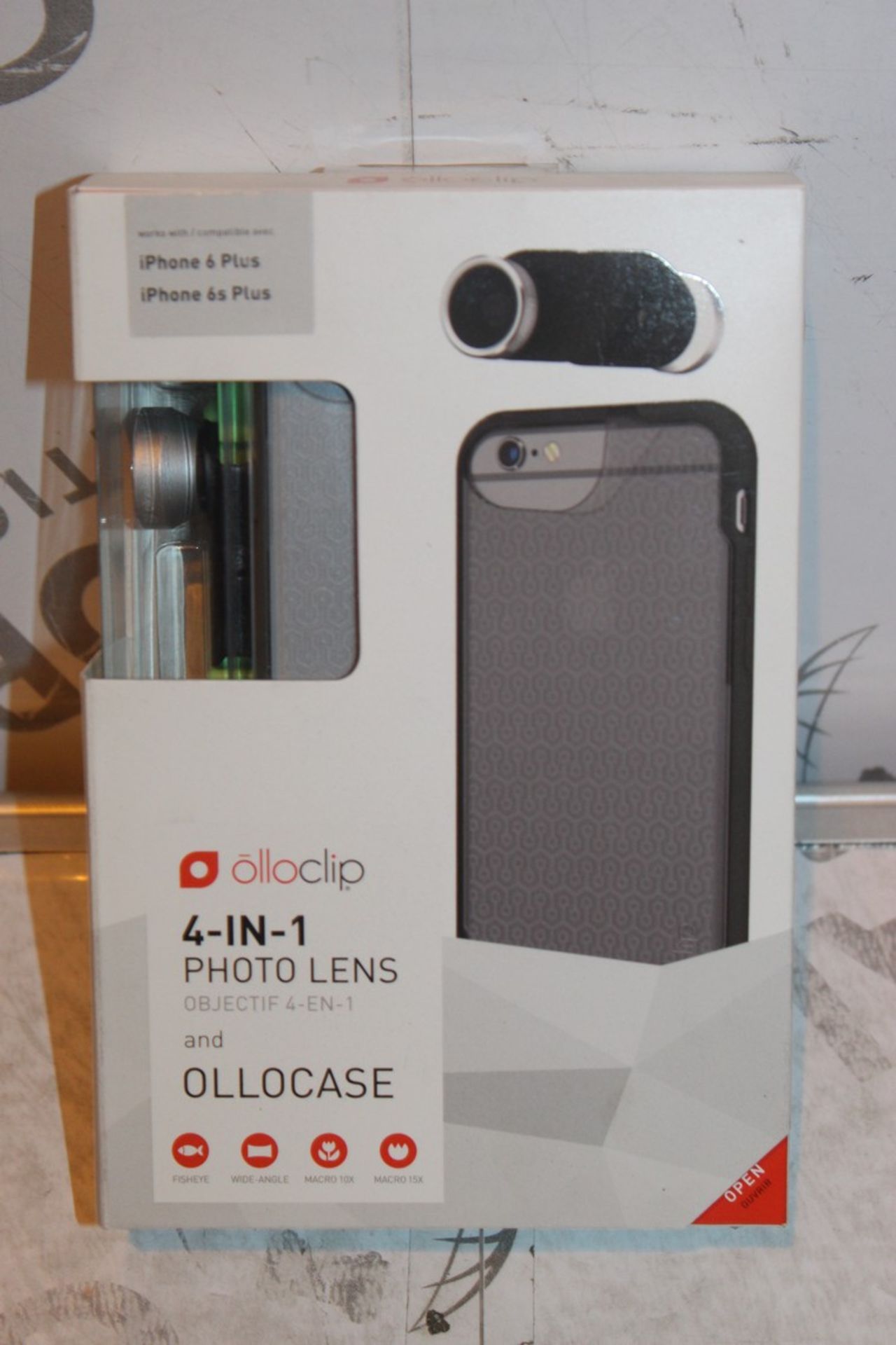 Lot to Contain 4 Boxed Brand New Olloclip Iphone 6 & 6S+ Lens Cases Combined RRP £200