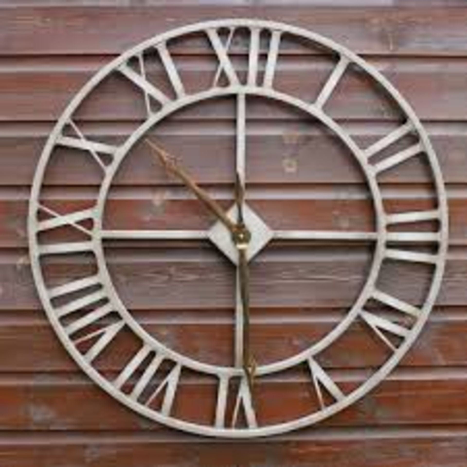Boxed Rustic Jon art Design Large Clock RRP £18 (16904) (Public Viewings And Appraisals Available)