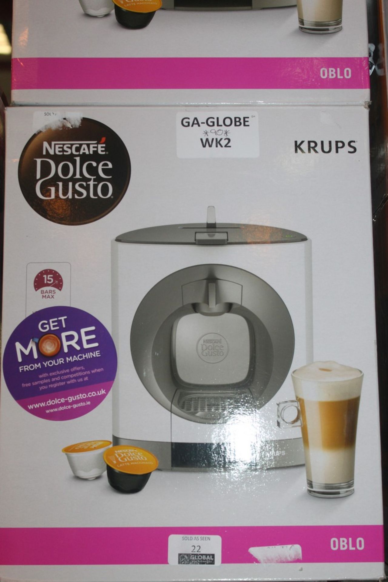 Lot to Contain 2 Boxed Krups Oblo Nescafe Dolce Gusto Capsual Coffee Makers RRP £180 Combined (