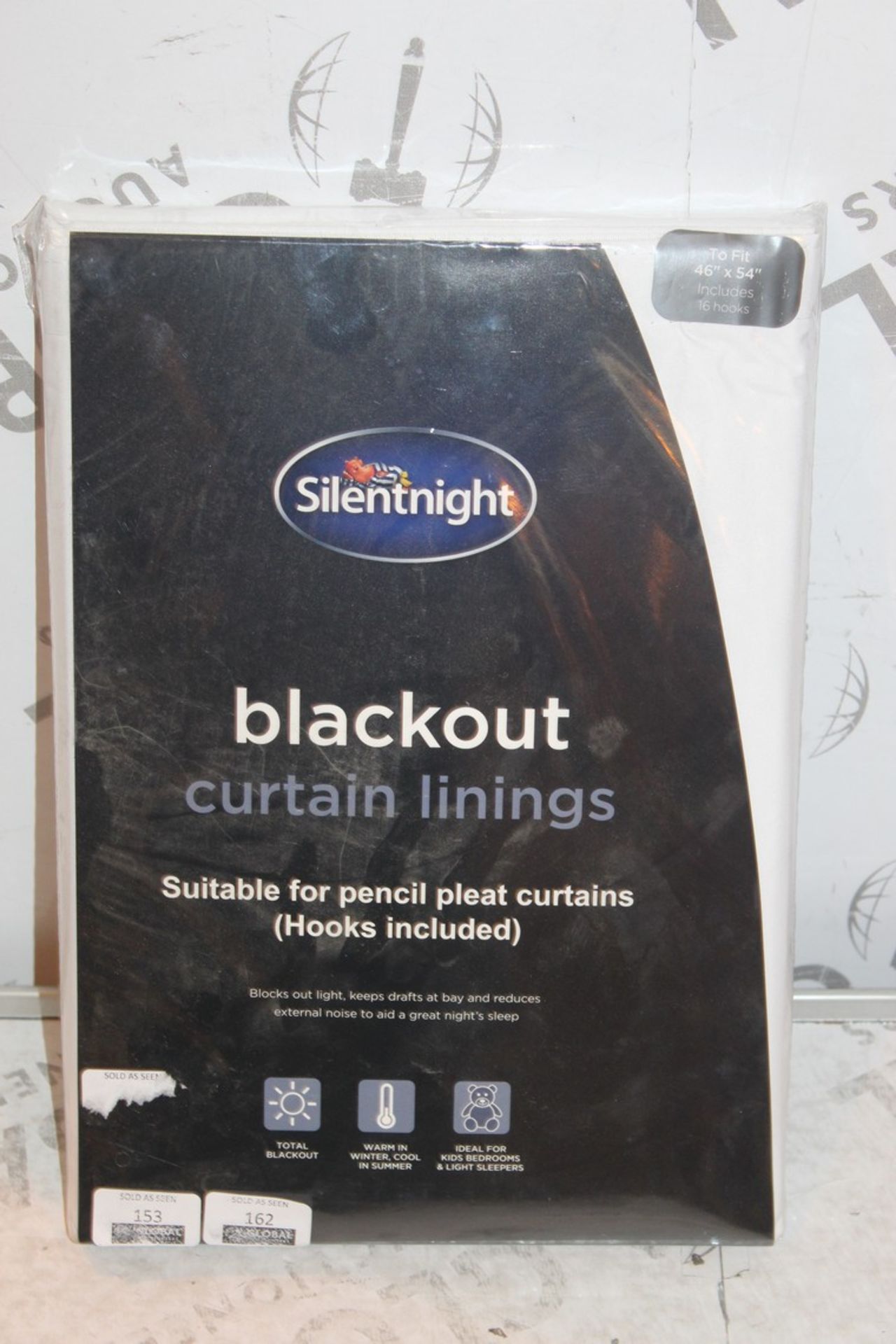 Brand New Pair Silent Night 46 x 54in Blackout Curtain Linings (Public Viewings & Appraisals