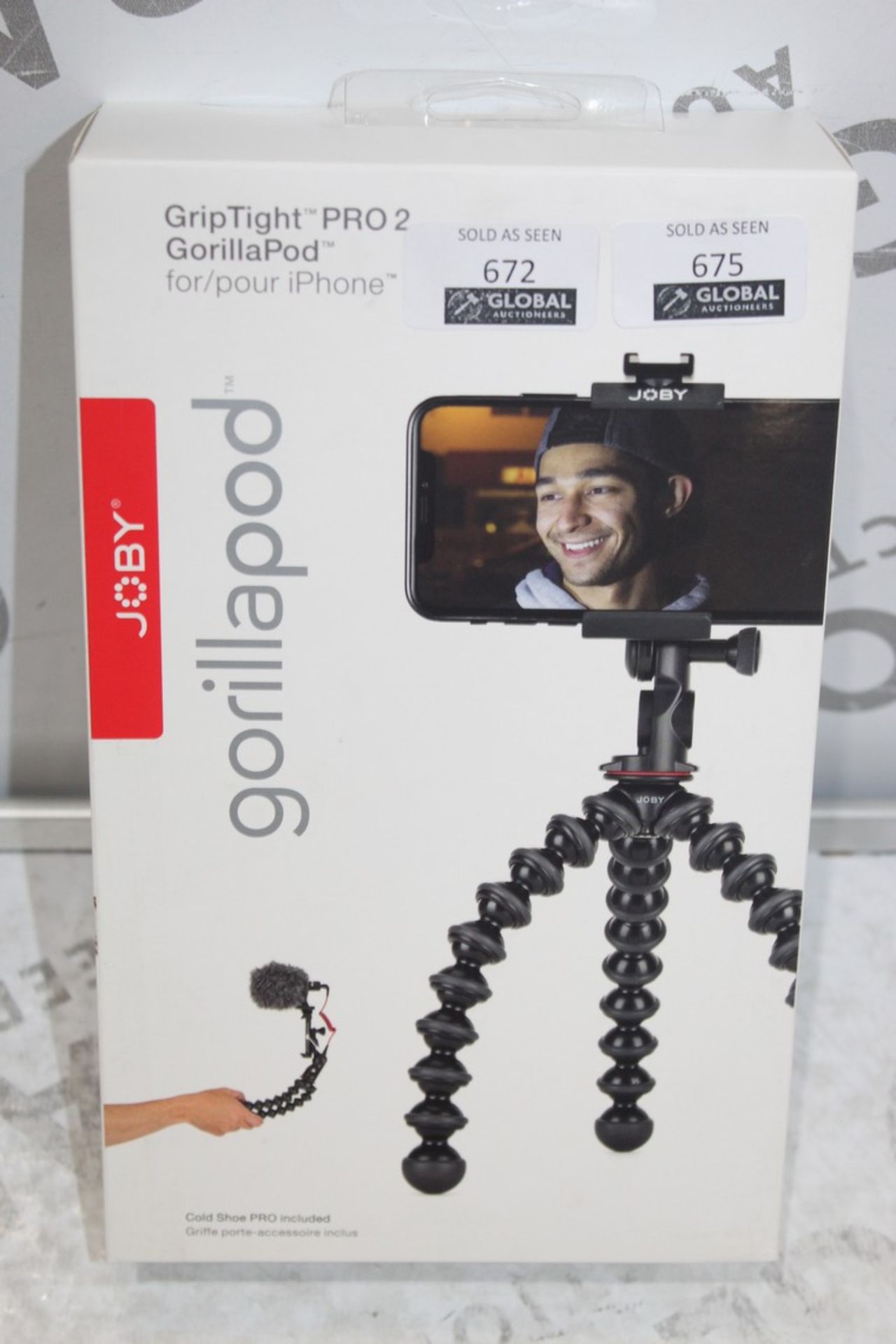 Boxed Joby Gorilla Pod Grip Tight Pro 2 Iphone Tripods RRP £70 Public Viewings And Appraisals