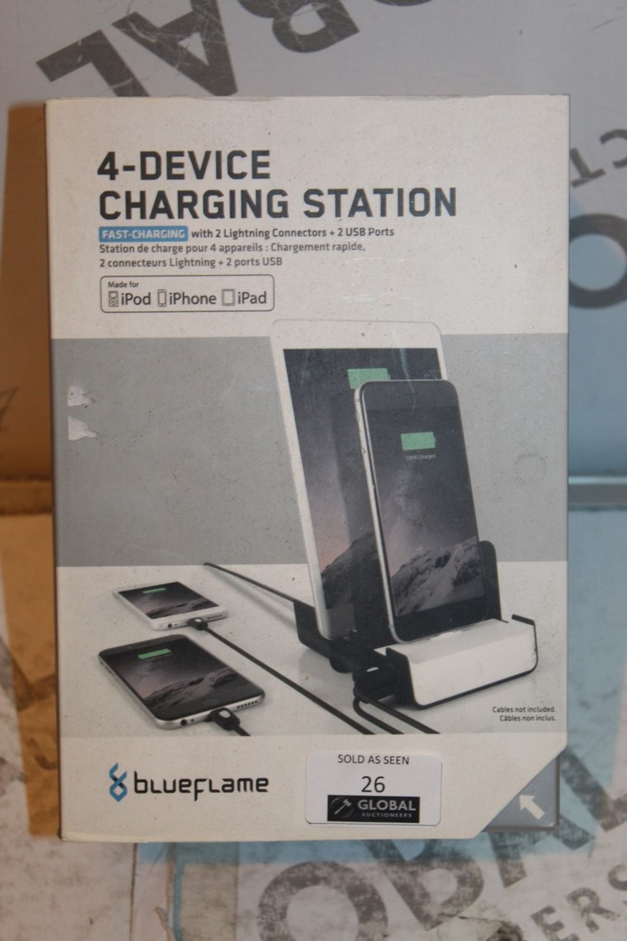 Lot to Contain 2 Boxed Blue Flame 4 Device Charging Stations for Apple Products RRP £90