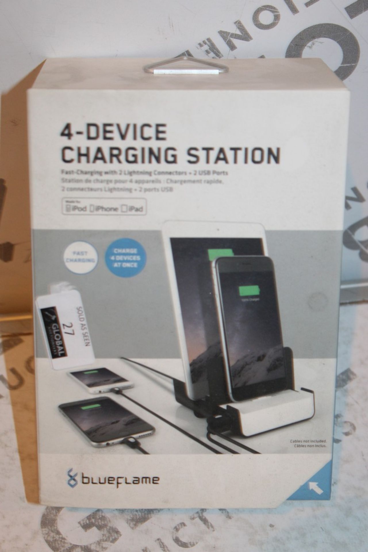 Lot to Contain 2 Boxed Blue Flame 4 Device Charging Stations for Apple Products RRP £90