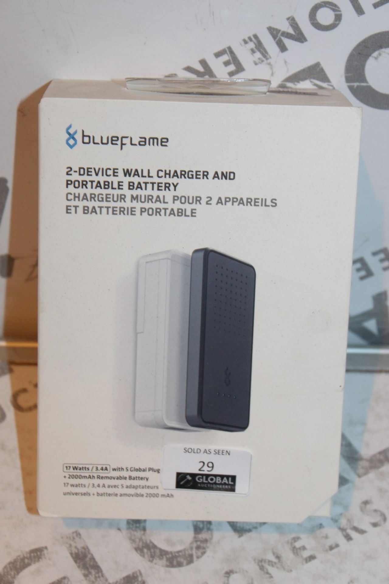 2 Boxed Brand New Blue Flame 4 Device Wall Charger Removable Portable Battery Booster RRP £60