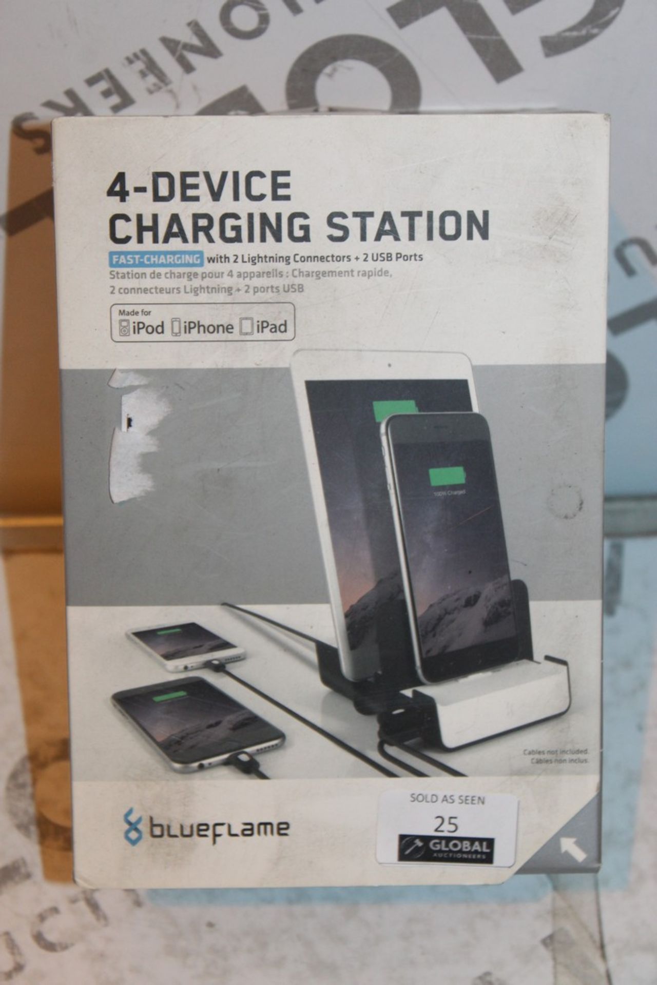 Lot to Contain 2 Boxed Blue Flame 4 Device Charging Stations for Apple Products RRP £90