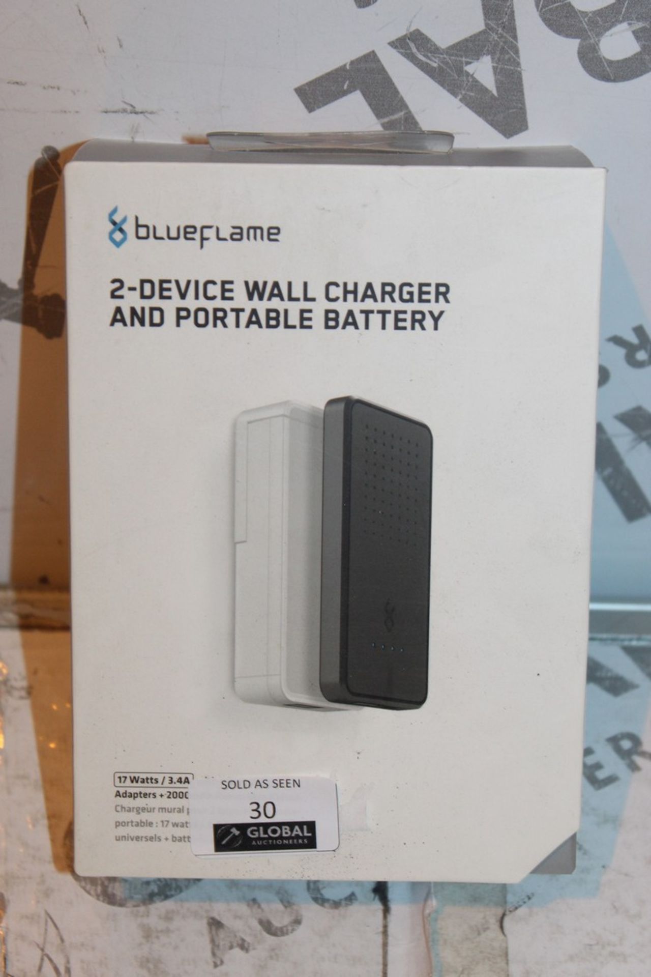 2 Boxed Brand New Blue Flame 4 Device Wall Charger Removable Portable Battery Booster RRP £60