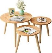 Boxed Ariana 3 Piece Set Of 3 Occasion Side Tables RRP £130. IMAGES ARE FOR ILLUSTRATION PURPOSES