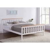 Boxed 4ft 6 Medina White With Caramel Bar Bed £120 (18364) IMAGES ARE FOR ILLUSTRATION PURPOSES ONLY