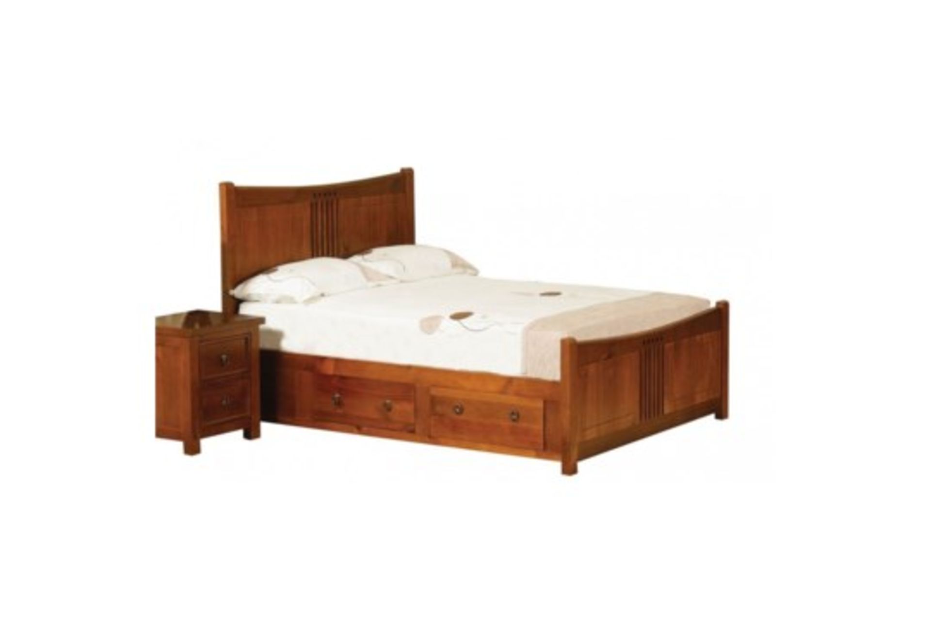 Boxed Marlo Kingsize Cherry Wood Poster Bed RRP £500