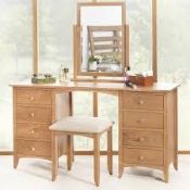 Boxed Solid Pine 8 Drawer Dressing Table RRP £400. IMAGES ARE FOR ILLUSTRATION PURPOSES ONLY AND MAY