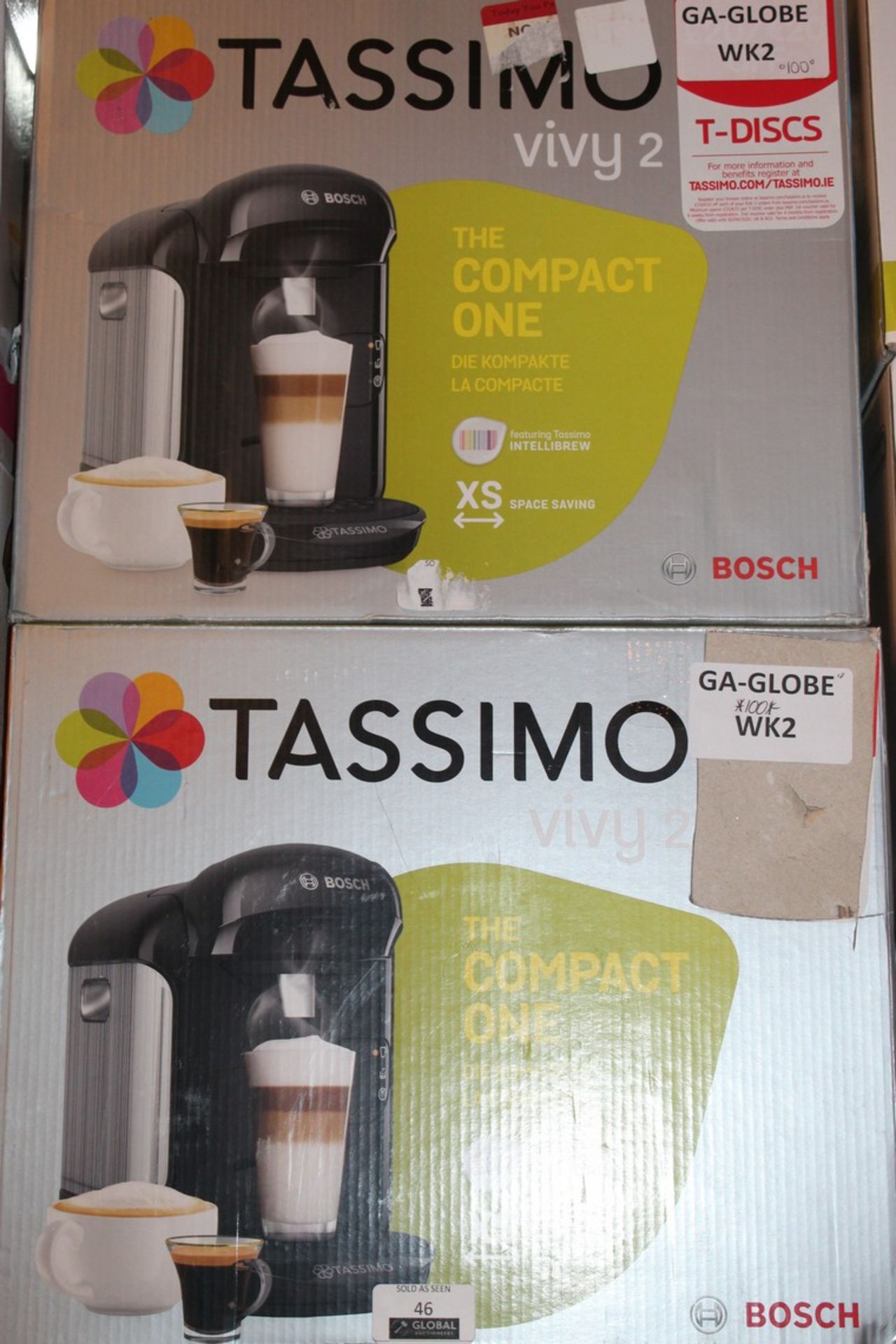 Lot To Contain 2 Boxed Bosch Tassimo Rivvy 2 Coffee Makers Combined RRP £200 (Untested Customer