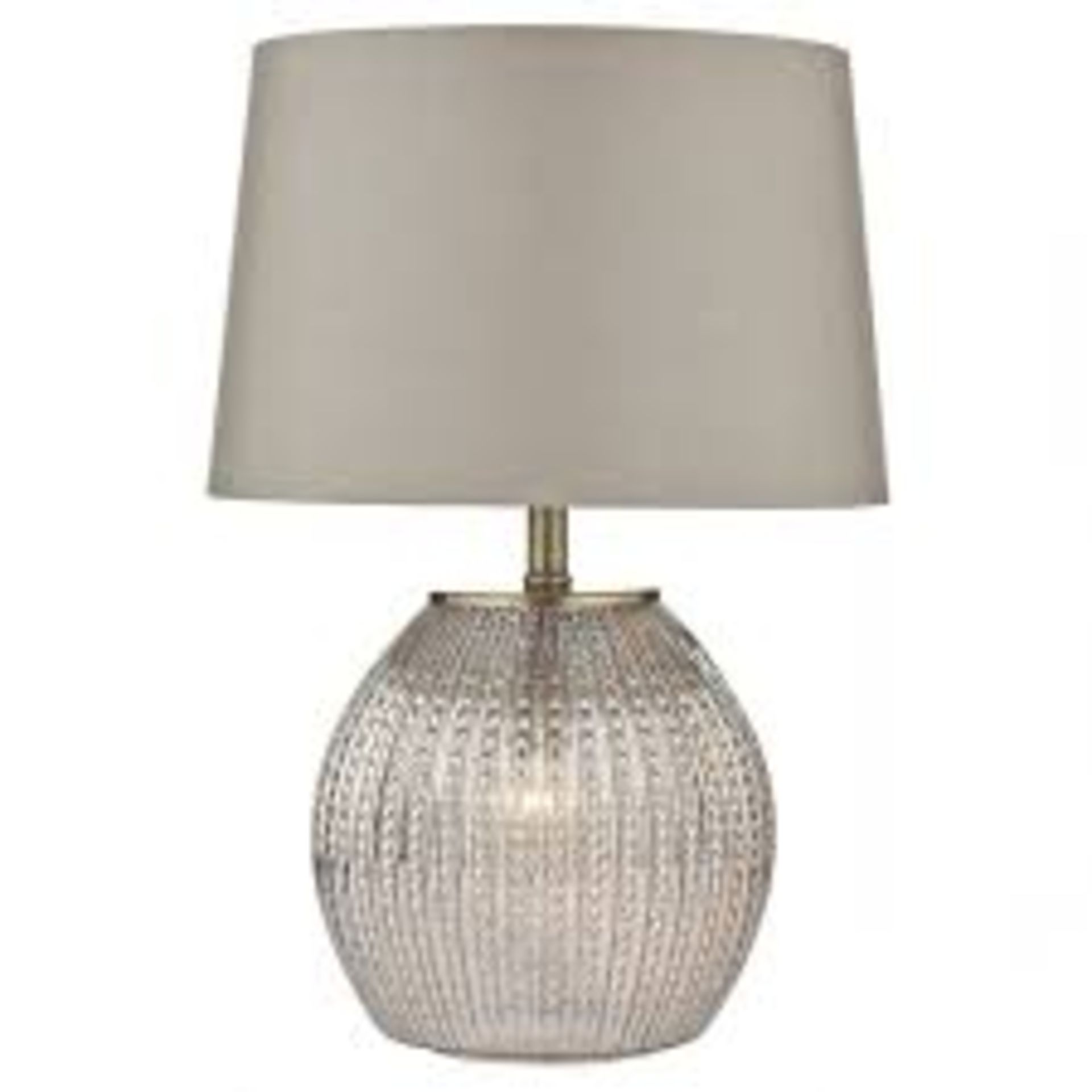 Boxed Darr Lighting Company Sonya 2 Light Antique Silver Table Lamp RRP £95 (18799) (Public Viewings