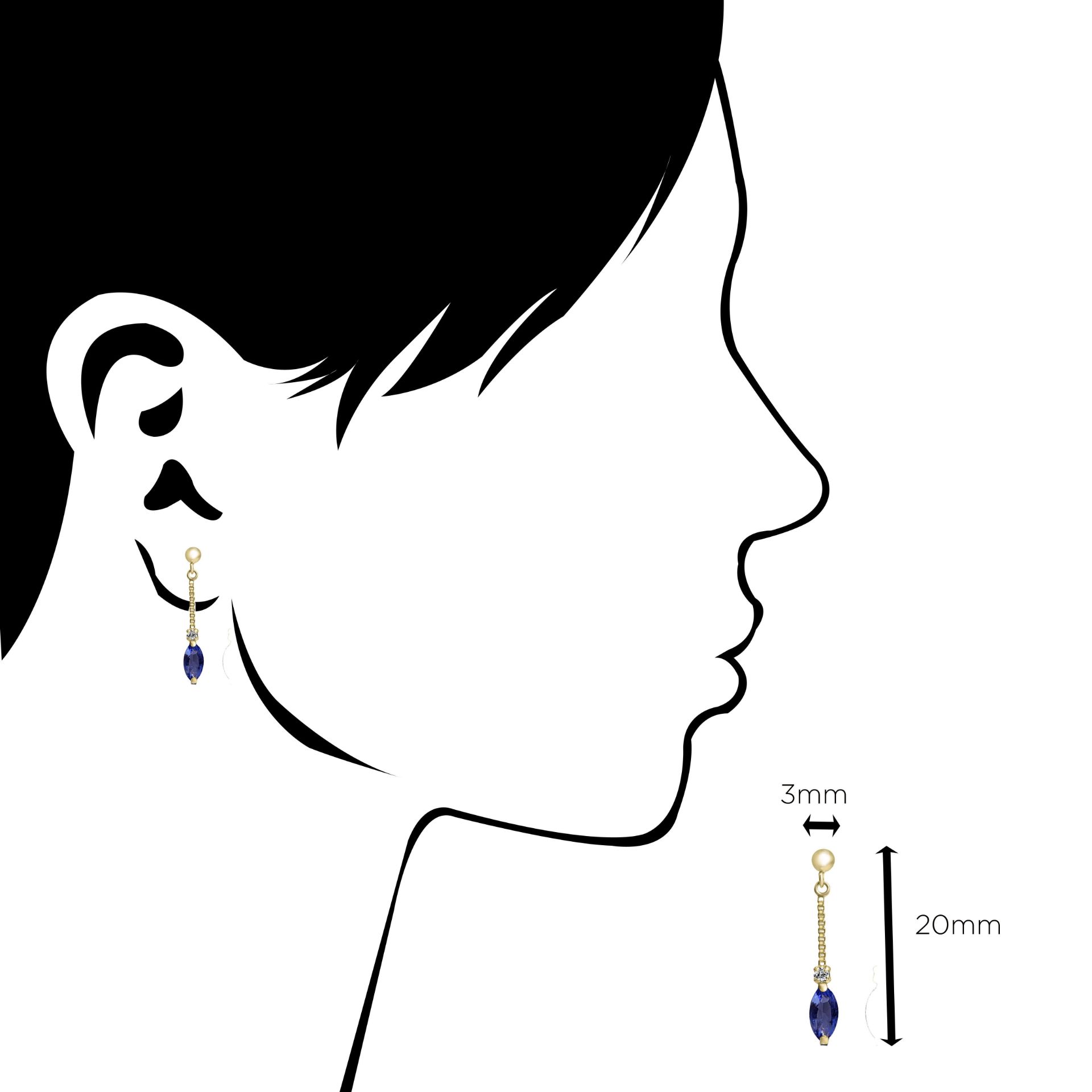 Tanzanite (0.50) and Diamond drop earrings in 18ct White Gold - Image 4 of 4