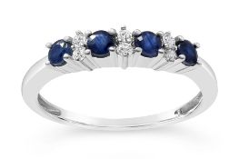 Sapphire and diamond eternity ring