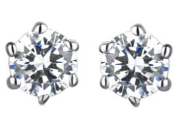 Platinum diamond earrings.