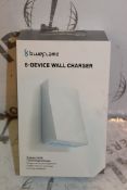 Lot to Contain 2 Brand New Blue Flame 6 Device USB Wall Chargers Combined RRP £60