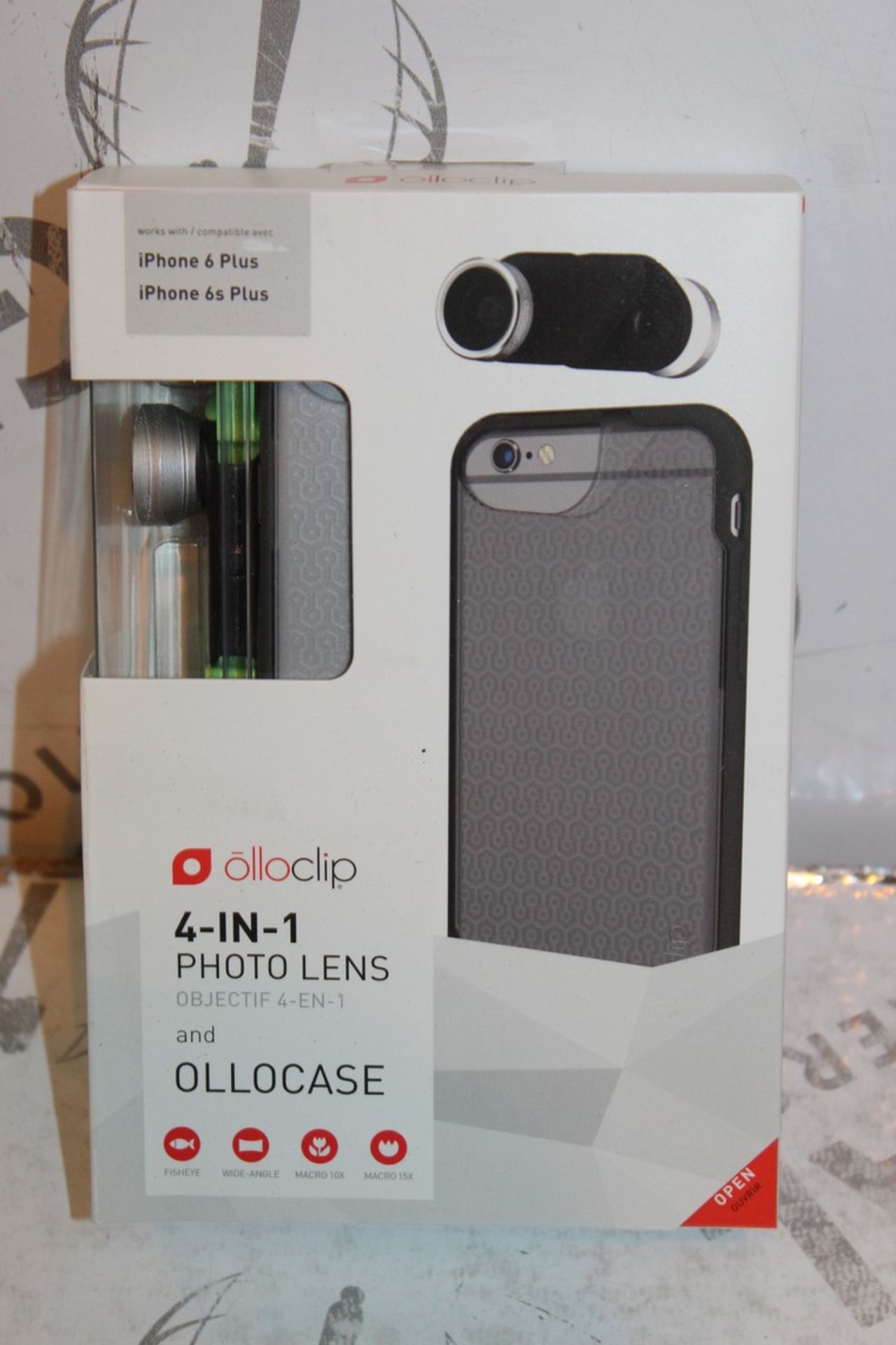 Lot to Contain 4 Boxed Brand New OLLO Clip 4 In 1 Phone Lens for iPhone 6 & 6s+ Combined RRP £160