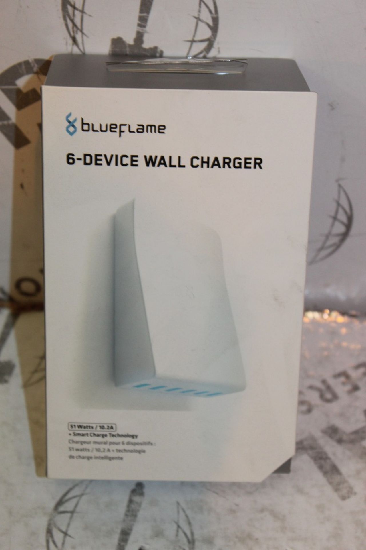 Lot to Contain 2 Brand New Blue Flame 6 Device USB Wall Chargers Combined RRP £60