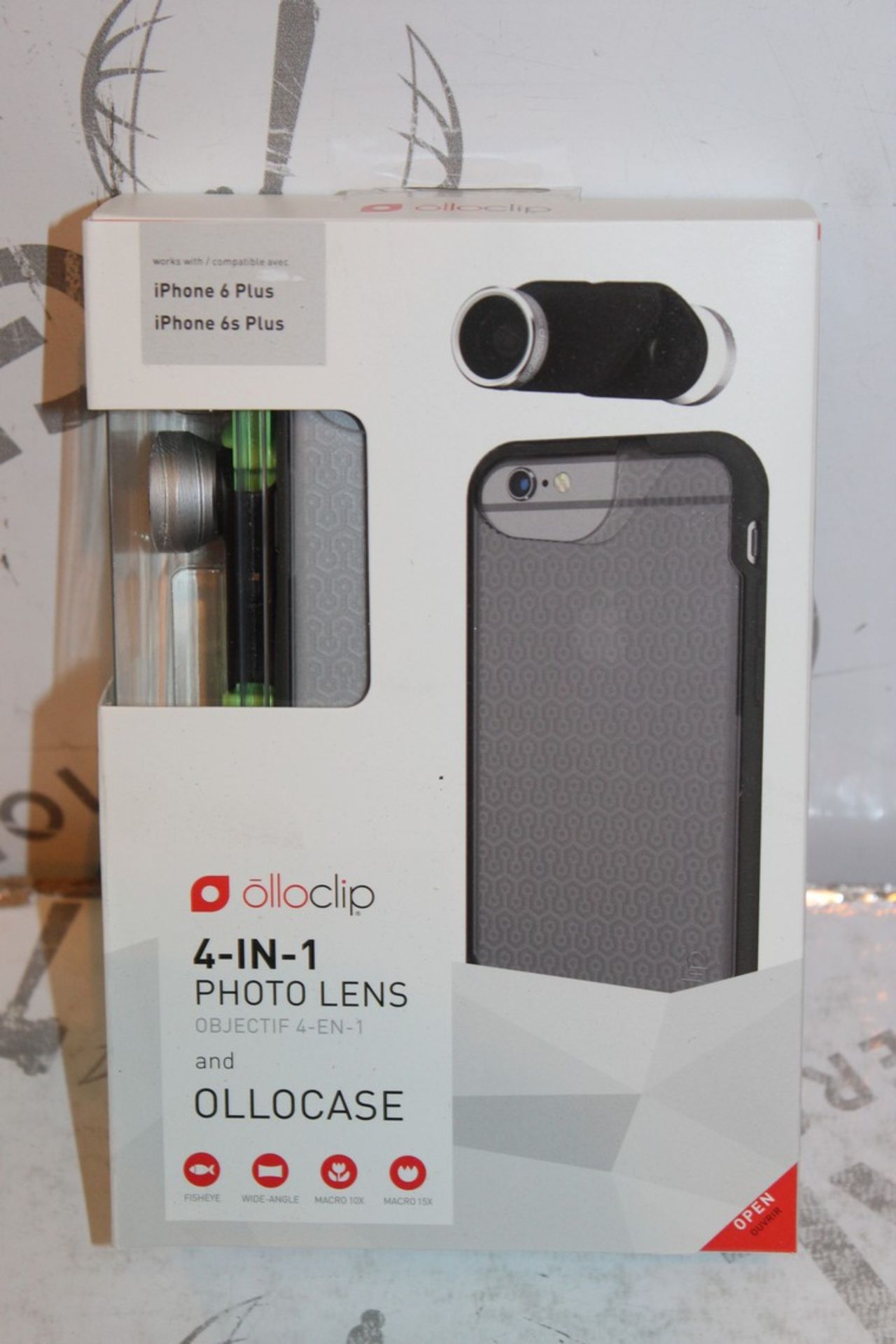 Lot to Contain 4 Boxed Brand New OLLO Clip 4 In 1 Phone Lens for iPhone 6 & 6s+ Combined RRP £160