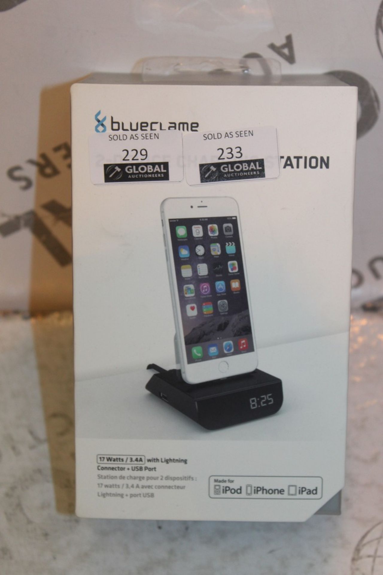 Boxed Brand New Blue Flame Single LED Clock USP Charging Station RRP £40