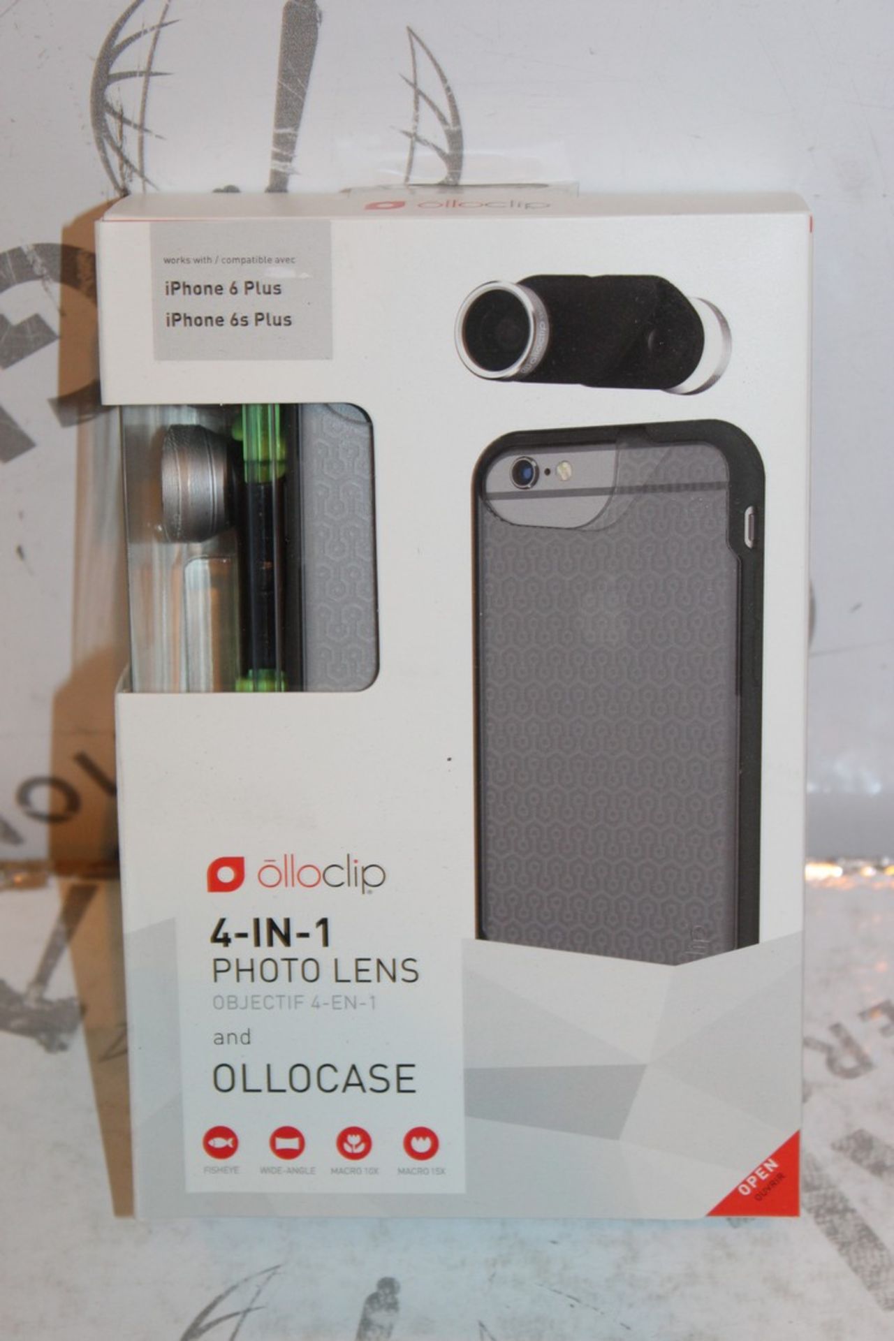 Lot to Contain 4 Boxed Brand New OLLO Clip 4 In 1 Phone Lens for iPhone 6 & 6s+ Combined RRP £160