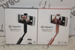 Lot to Contain 2 Assorted Cliquefie Selfie Stick 1 Rose Gold 1 Space Grey Combined RRP £70