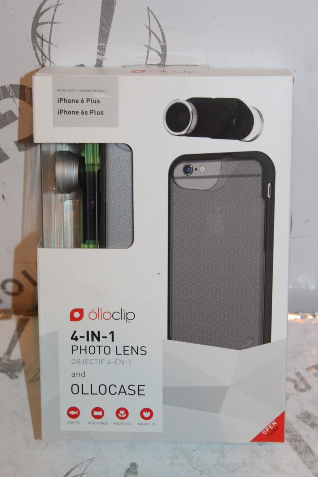 Lot to Contain 4 Boxed Brand New OLLO Clip 4 In 1 Phone Lens for iPhone 6 & 6s+ Combined RRP £160