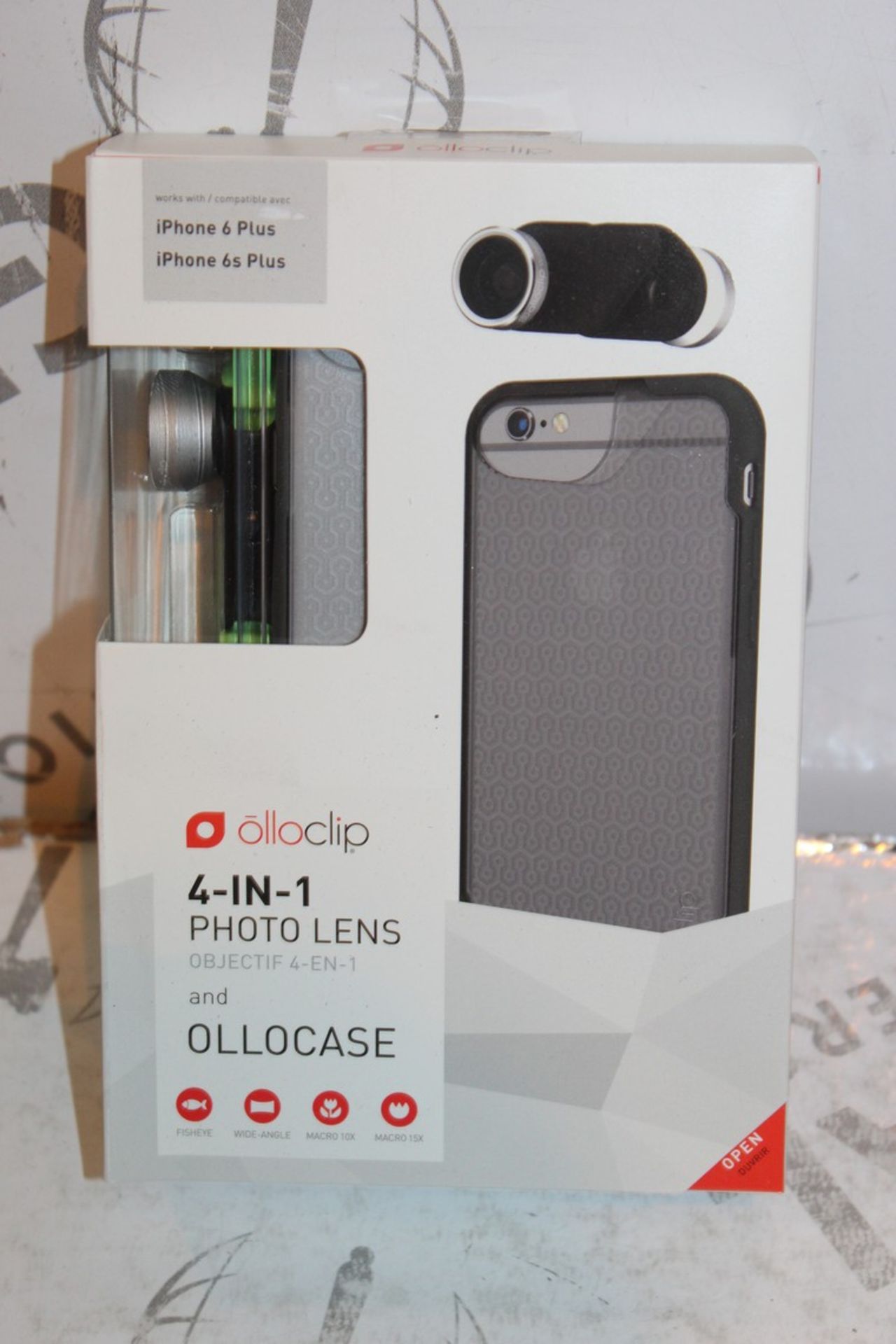 Lot to Contain 4 Boxed Brand New OLLO Clip 4 In 1 Phone Lens for iPhone 6 & 6s+ Combined RRP £160