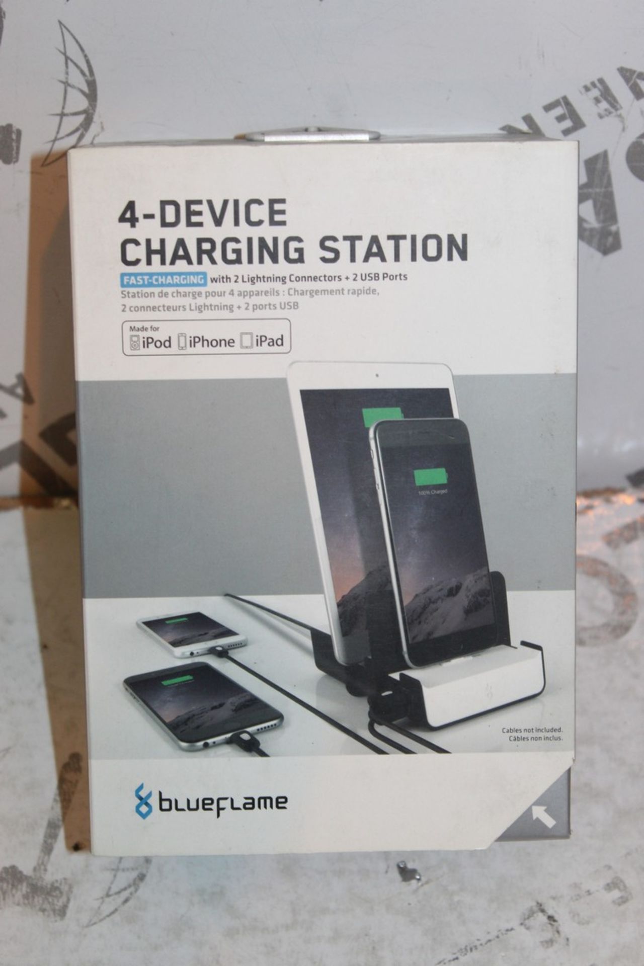 Lot to Contain 2 Boxed Brand New Blue Flame 4 Device Charging Station RRP £85