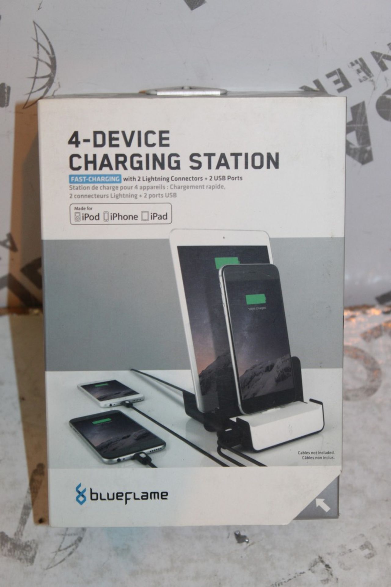 Lot to Contain 2 Boxed Brand New Blue Flame 4 Device Charging Station RRP £85