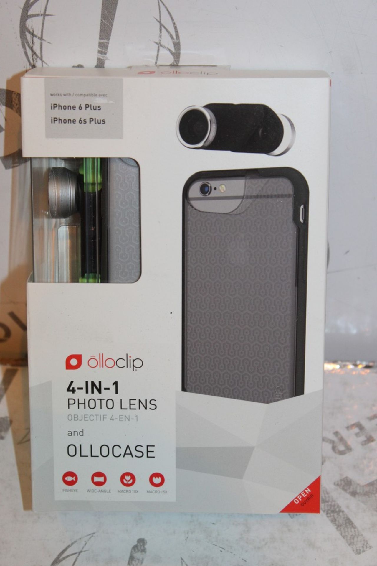 Lot to Contain 4 Boxed Brand New OLLO Clip 4 In 1 Phone Lens for iPhone 6 & 6s+ Combined RRP £160