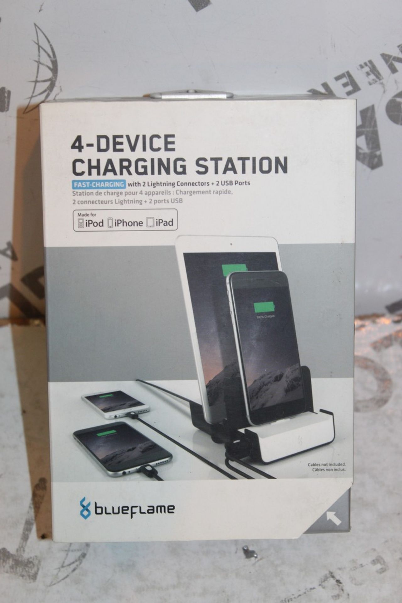 Lot to Contain 2 Boxed Brand New Blue Flame 4 Device Charging Station RRP £85