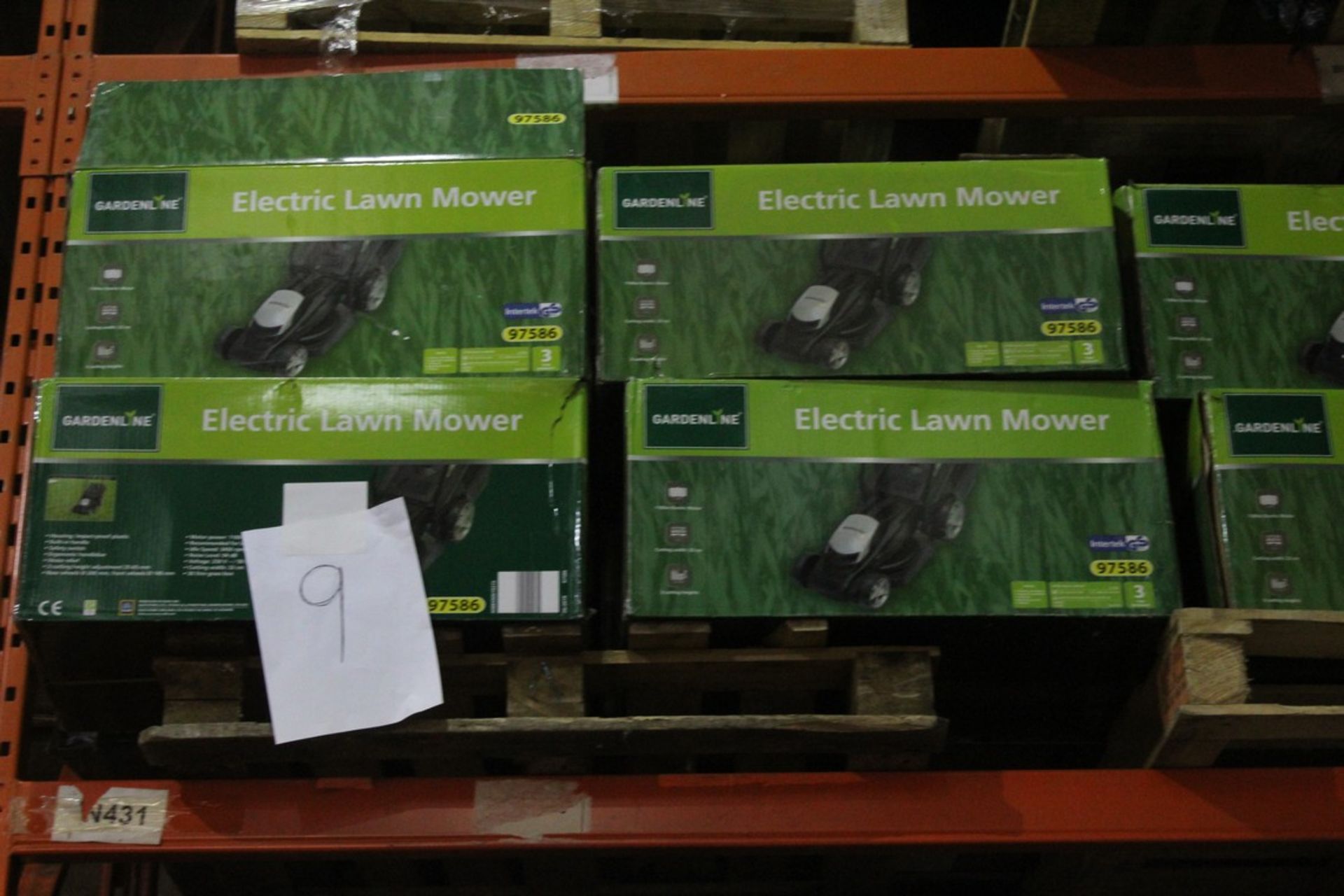 Bay To Contain 18 Boxed Garden Line Electric Lawn Mowers Combined RRP £1200