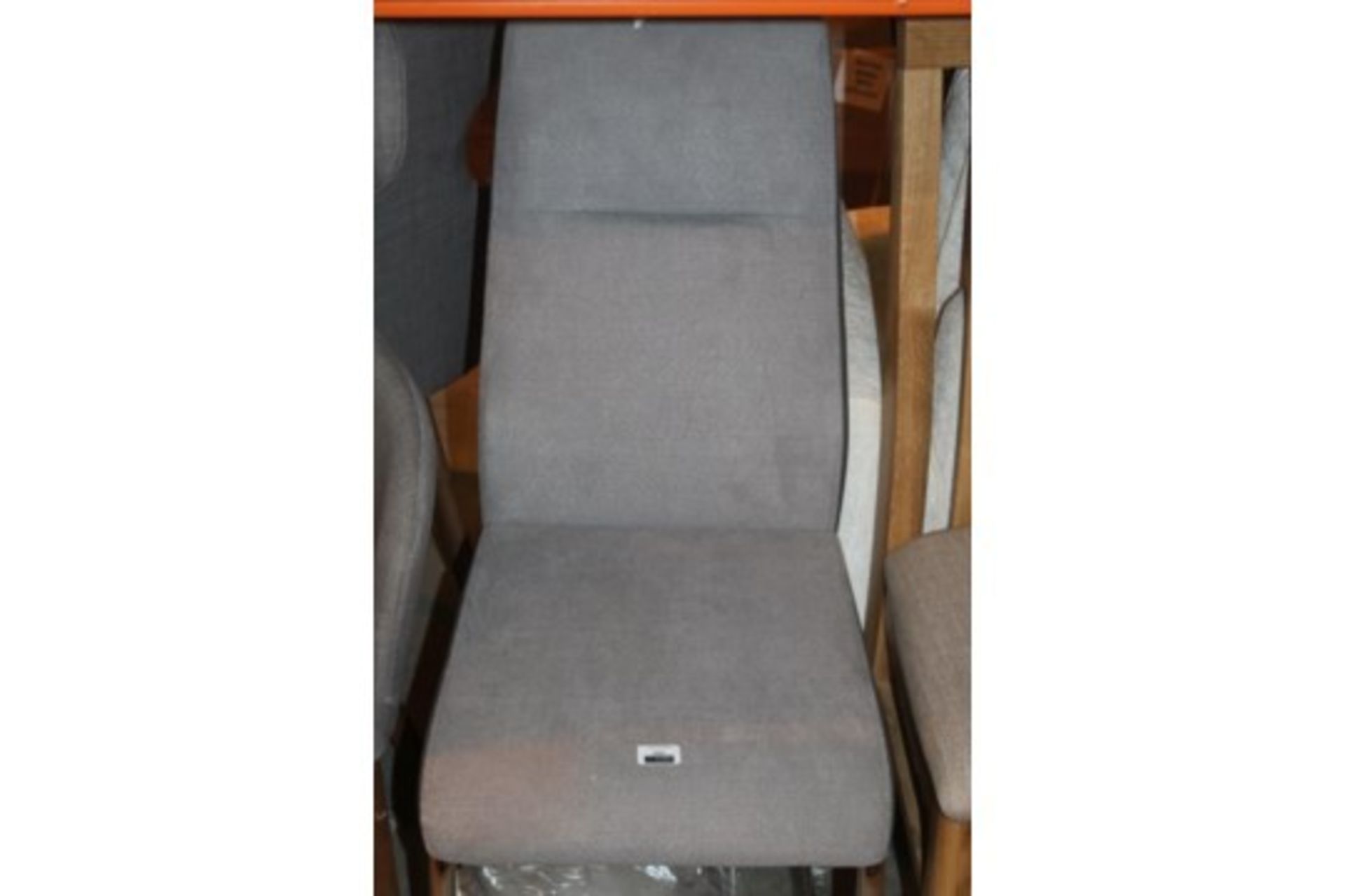 Grey Fabric & Stainless Steel Designer Dining Chair RRP £80 (Appraisals Available Upon Request)