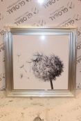 Pack of 2 Iridescent Dandelion Clocks Framed Wall Art Pictures RRP £65 (15554) (Appraisals Available