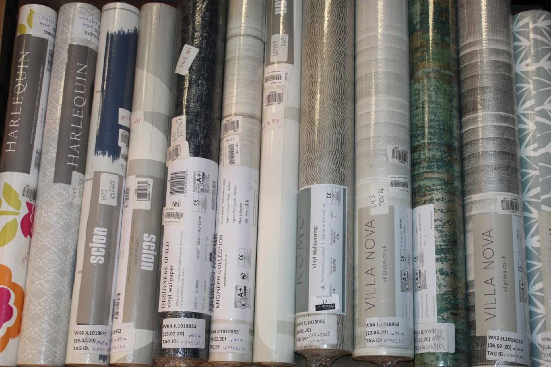 Lot to Contain 12 Brand New Sealed Rolls Designer Wallpaper by Harlequin Season Villa Nova & Rona