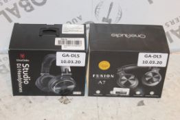 3 Boxed Brand New Pairs One Audio Headphones to Include all Black Pro 10 Studio Headphones, All