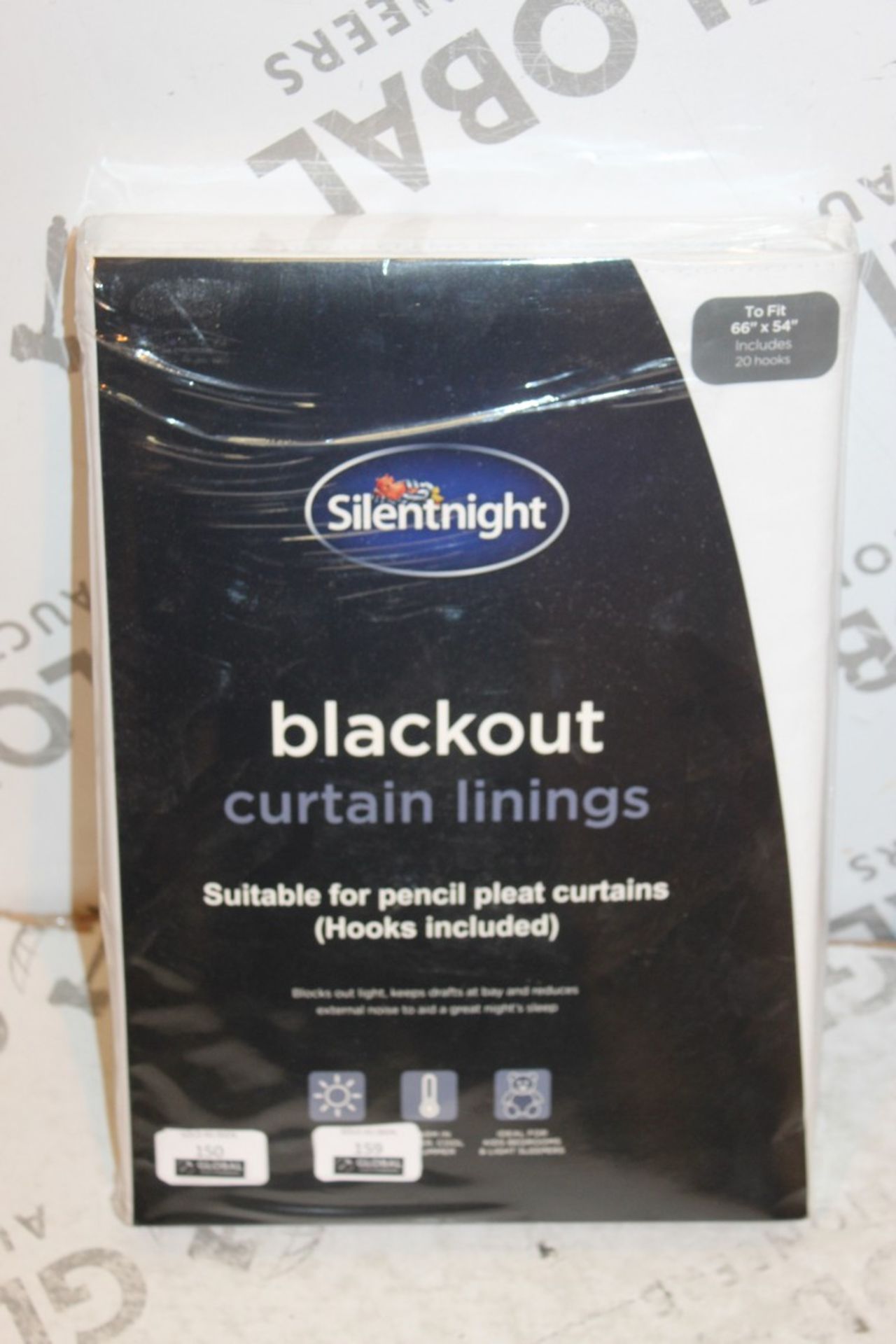 Brand New Pair of Silent Night Blackout 66 x 54" Curtain Linings RRP £85 (Appraisals Available