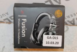 Lot to Contain 2 Brand New Pairs Black OneOdio Fusion A70 Wireless & DJ Headphones RRP £65 (