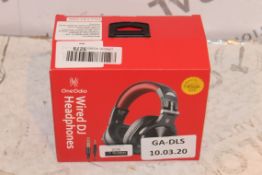 Lot to Contain 2 Boxed Brand New Pair OneOdio Wired A71 GH Headphones in Black & Red RRP £60 (